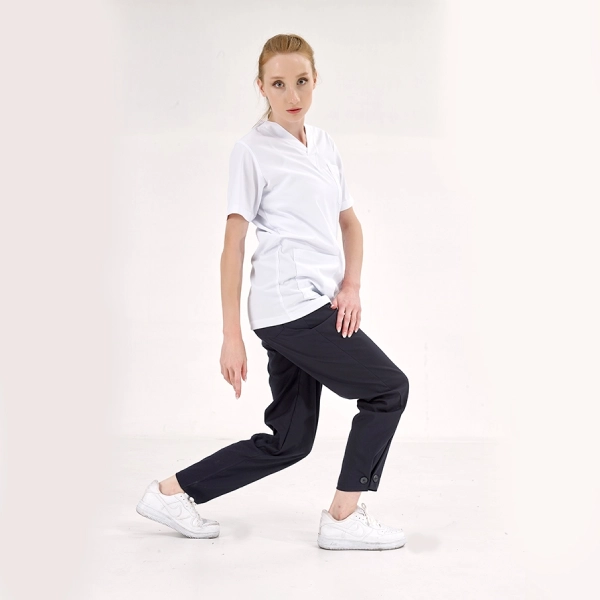 شلوار تک پایین دکمه دار سورمه ای تیره